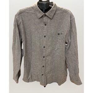 Mens XXL Wolverine Gray Shirt Cotton Flannel Stretch Button-Up Long Sleeves